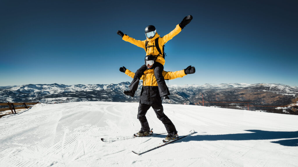 two Skiers on a mountain